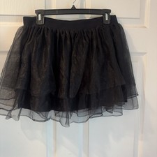 Spirit Halloween Tulle Skirt Tutu Sz XL Black Witch Goth