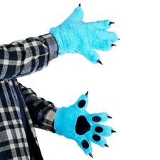 Fursuit Costume Five Finger Paw Gloves with Claws USA SELLER