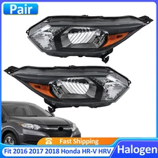Fit 2016 2017 2018 Honda HR-V HRV LH+RH Headlights Assembly Headlamp Halogen