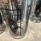 Vintage Atomic Starburst Barware Glasses Black/Gold Beverage MCM  Set of 6 — photo 5