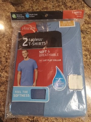 2pk Hanes Tagless T's Sz M(38-40'') Soft & Breathable, Wicking Cool Comfort...