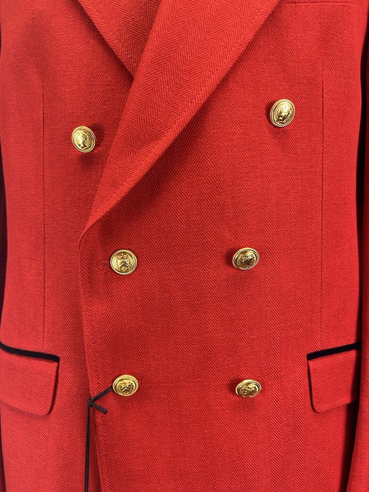 Gucci blazer doppiopetto a spina di pesce colore rosso taglia US 42