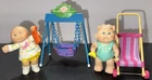 Vntg 80’s Mini Cabbage Patch Kids PVC Baby Doll Koosa Figures, Swing & Stroller