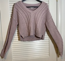 Aeropostale Women  s Medium Cotton Blend Sweater V-neck