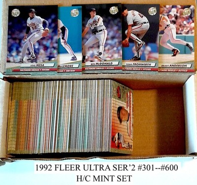 1992 FLEER ULTRA MLB  FULL SET  SER' 1 & 2 #1-#600 / ROOKIES / H/C MINT SET (A)