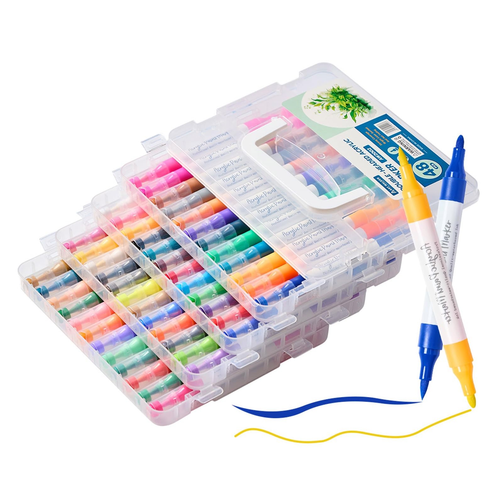 : 48-color Brush & Fine Point Paint Pens - Water Bas...