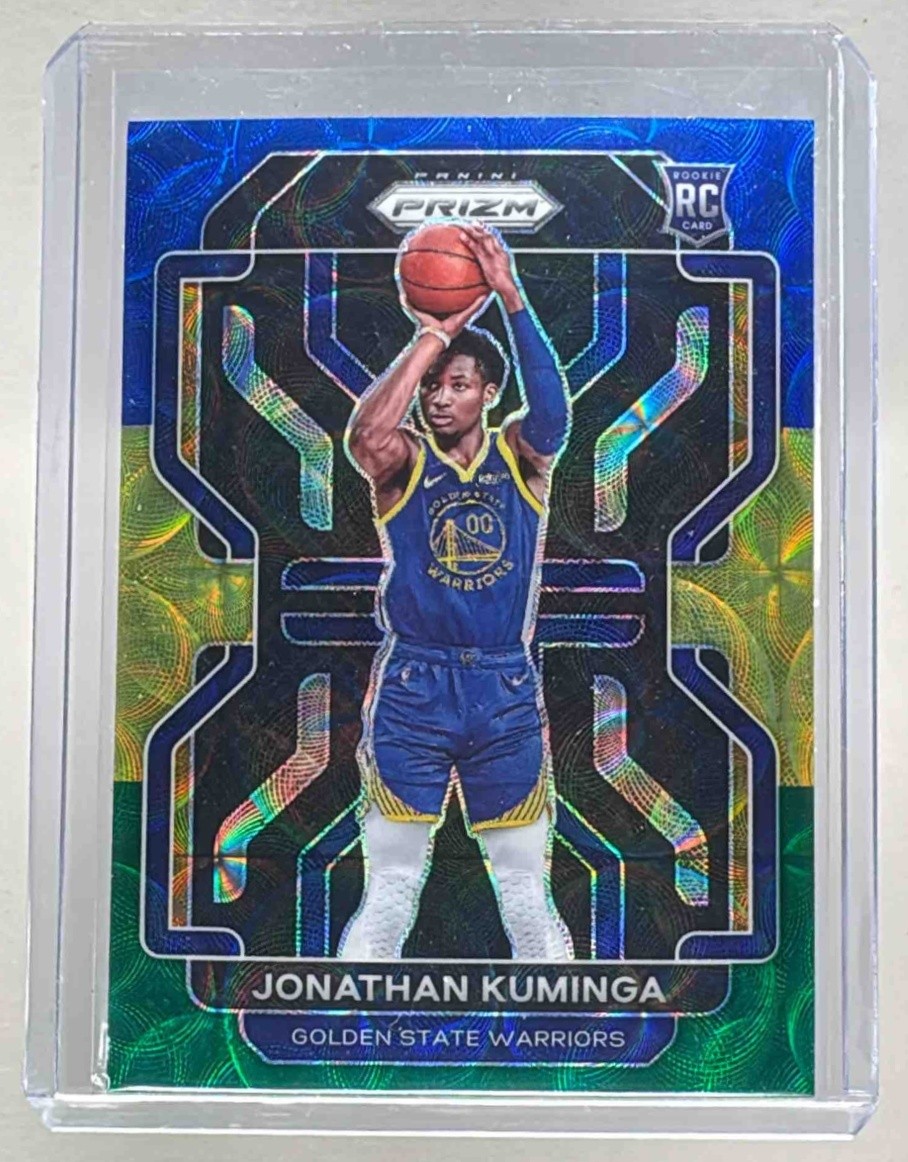 Jonathan Kuminga 2021 Panini Prizm #307 Choice Blue Yellow Green Rookie RC