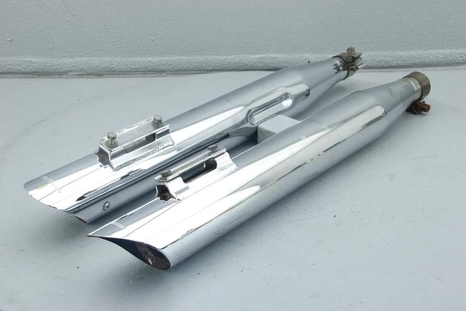 2006 Harley Street Glide PYTHON SLIP ON Exhaust Muffler Pipe Set CHROME #4060 - Image 4 of 4