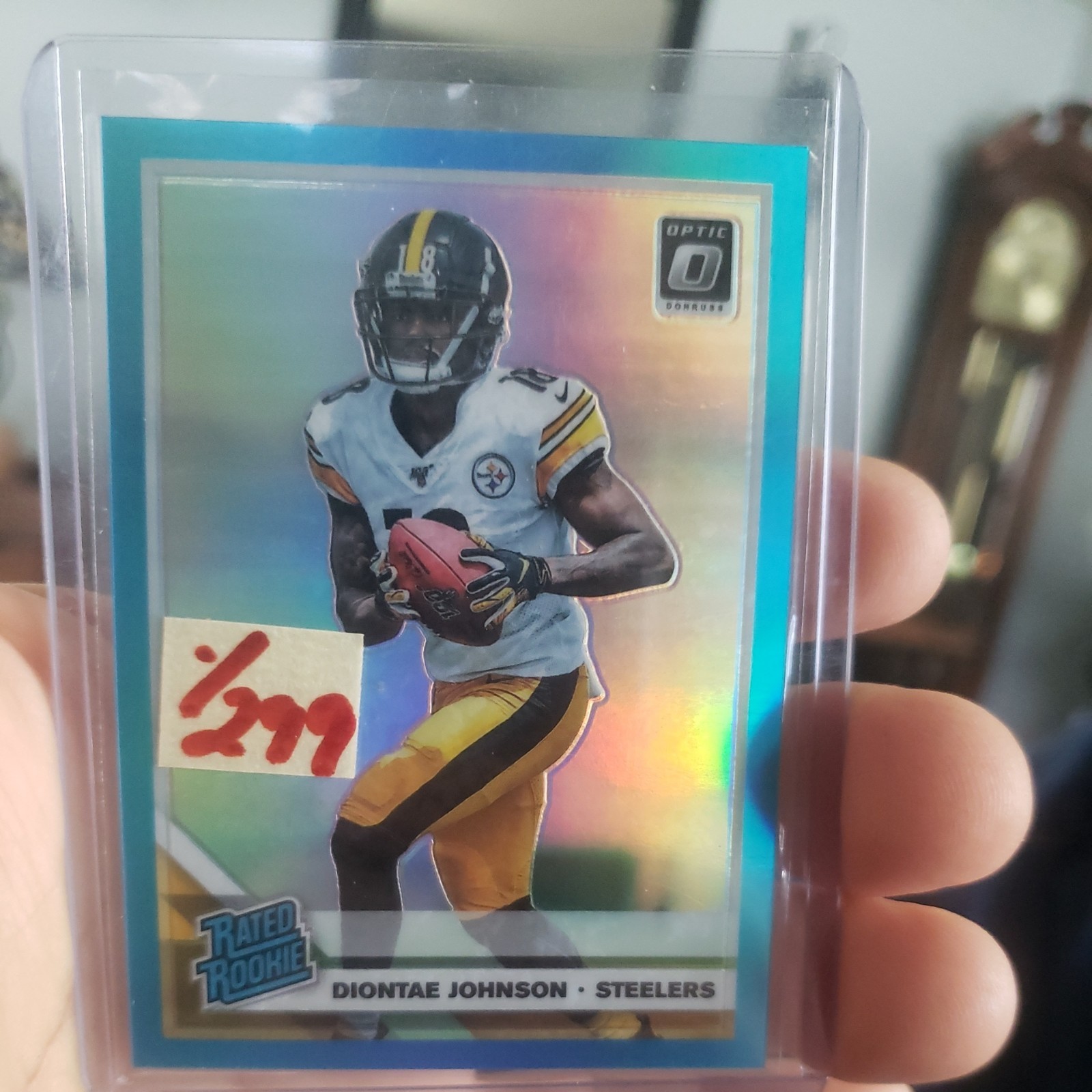 2019 Donruss Optic DIONTAE JOHNSON Aqua Prizm /299 #177 Rated Rookie Steelers SP