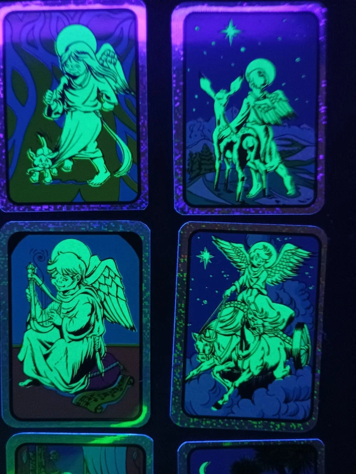 Vintage Glow in the Dark Angels Prism Sticker Sticker Lot Of 12 VTG 90s - Image 4 of 4