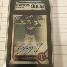 2022 Bowman Chrome CPA-JBN Jojo Blackmon Auto SGC 8.5 Rangers