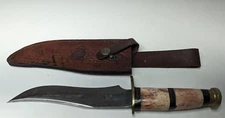 B  )  Used Vintage Chipaway Cutlery Hunting Knife & Sheath  12 " Long