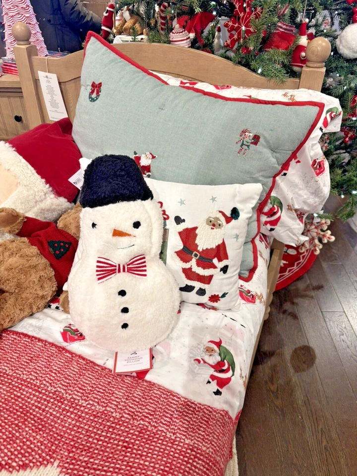 Almohada de Navidad muñeco de nieve Pottery Barn Seuss regalo de vacaciones fiesta Disney Sherpa 1 Foto 2 de 4