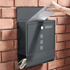 Wall-Mount Metal Outside Letter Shipping Post Box Post Mail Box Lockable 