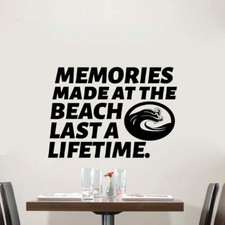 Memories Quote Sea Ocean Beach Vinyl Wall Art D cor Sticker for Home Room Decals