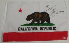 Brian Cage Signed 12x18 California Flag BAS COA ROH Lucha Libre AAA Underground