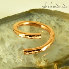 Handmade Hammered Copper Ring Any Size - Unqiue Artisan Jewelry