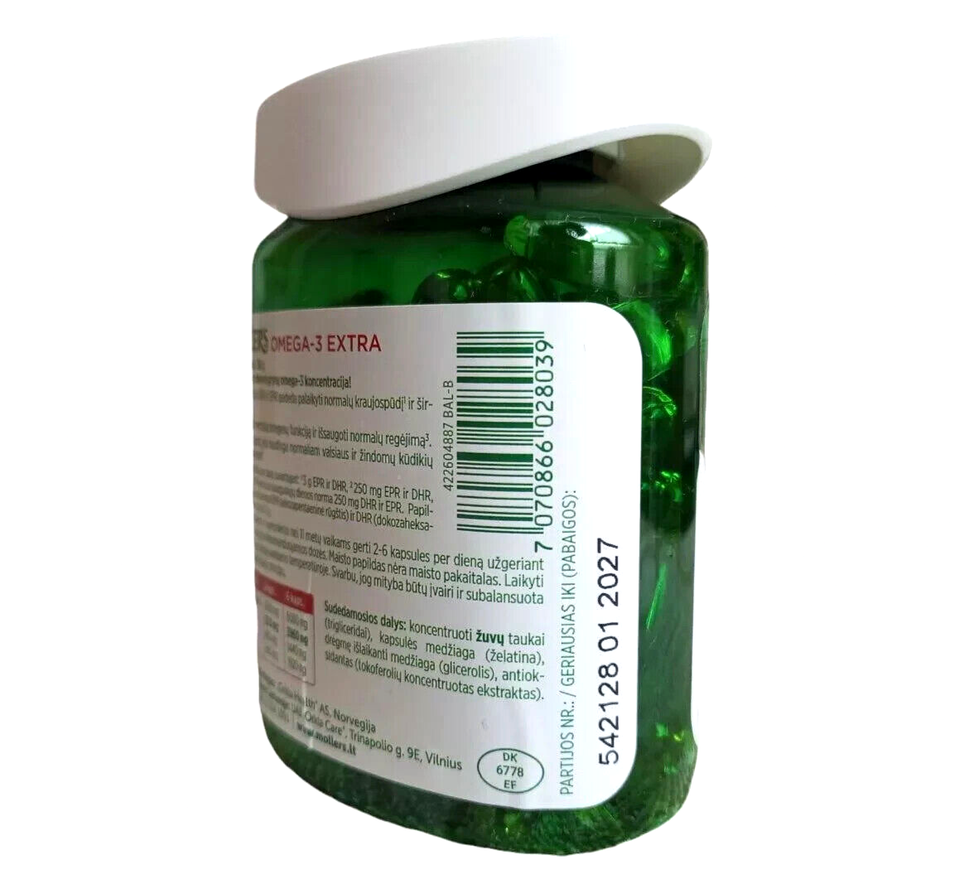 3X Möller's Omega3 Extra Fish Oil HighStrength DHA & EPA 2000mg