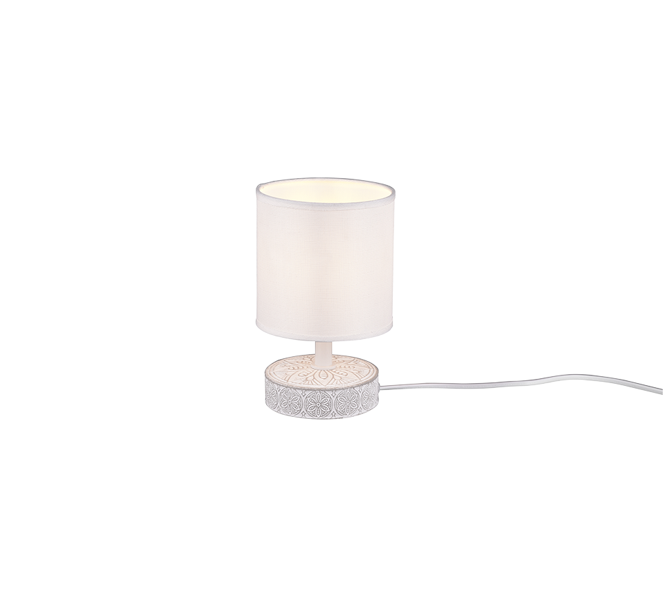 Lampada Tavolo Abat Jour Elegante Moderna Ceramica Bianco Marie GD Trio