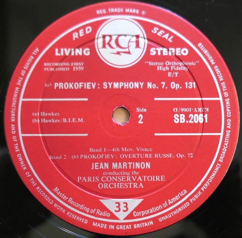 SB-2061 ED1 Prokofiev Symphony 7 Jean Martinon RCA Living Stereo 1st EX - 第 2/5 張圖片