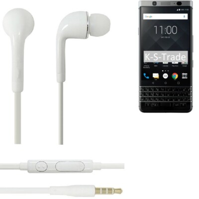 Earphones für Blackberry KeyOne in ear headset stereo Ohrstecker weiß