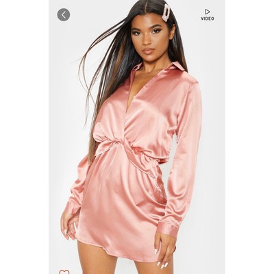plt pink satin dress