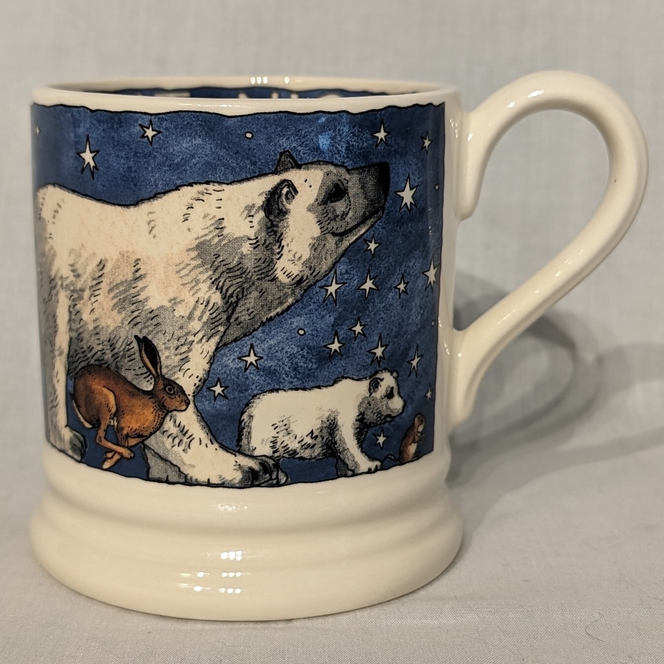 Emma Bridgewater Winter Animals at Night Blue Deer Polar Bear 1/2 Half