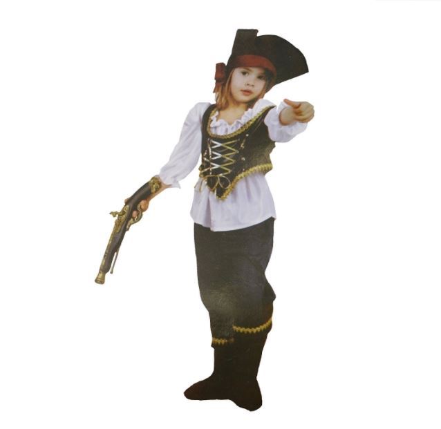 Disfraz de vestir pirata para niña Bermoni (4 a 6 años) (PIR-04)