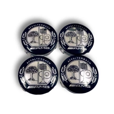 4x75mm Pour Mercedes-Benz AMG hubcaps Enjoliveurs moyeu Affalterbach Centre Caps - Photo 1/4