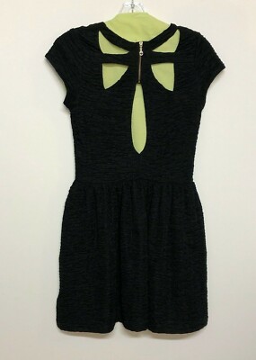 Kimchi Blue Fit & Flare Black Party Dress Open Back Cap Sleeves Knee Length  Sz S | eBay