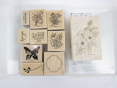 Stampin' Up Stamp Set DEAR FRIEND GREAT FRIEND & SWEETBRIAR ROSE 10pc 