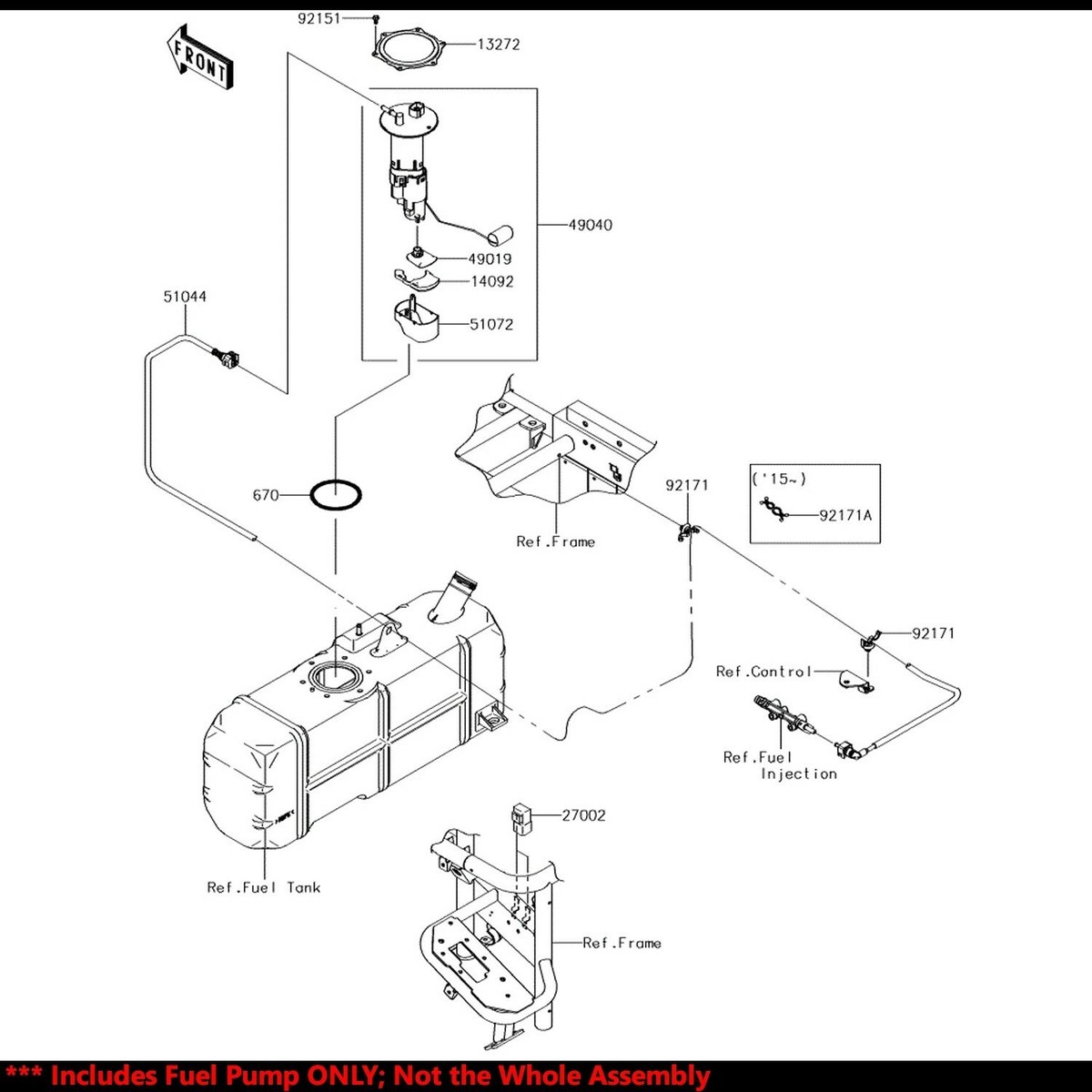 OE Replacement EFI Fuel Pump+Filter/Strainer Mule 4000/4010/Trans