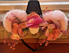 Cosplay fun Flower Faux fur Animal ears headband NWT