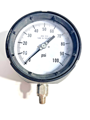 #ad Pressure Gauge 0 100 PSI 4 Inch Display $34.88