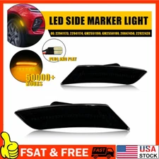 For 2019-24 Chevrolet Blazer Amber LED Bumper Side Marker Light Kit Smoke Lens B