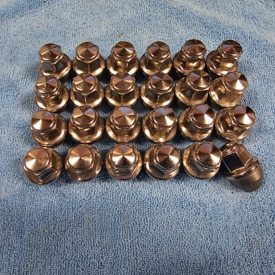 24 Factory OEM 14x1.5 Stainless Lug Nuts For Ford F150 – 2015-2025, Chrome Finish