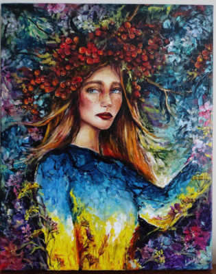 Original oil painting by Ukrainian artist Horbachyk L. Serie ''Who I Am?'' #1 2023
