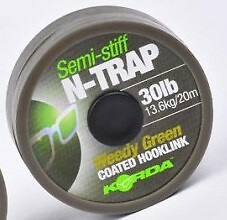 Korda N-Trap Semi Stiff 30lb 13,6kg Weedy Green Zone Vorfachmaterial ummantelt