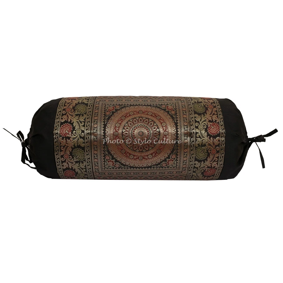 Indian Bolster Cover Mandala Pillow Cushion Cylindrical Neck Design Bolster - Image 3 of 4