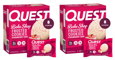 Quest Frosted Protein Cookies, Soft Baked, Strawberry Flavor, 8 Count PACK OF 2