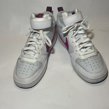 NIKE Play All Day Youth Child Size 7 White w/ Pink SNEAKERS Girls
