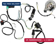 Kick Start Dirt Pit Bike Wire 50cc-125cc Wiring Harness Kit with 2-Coil Stator