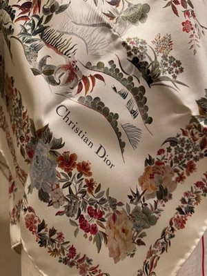 Dior Jardin D'Hiver Square Scarf Exotic Floral Bird Print | eBay