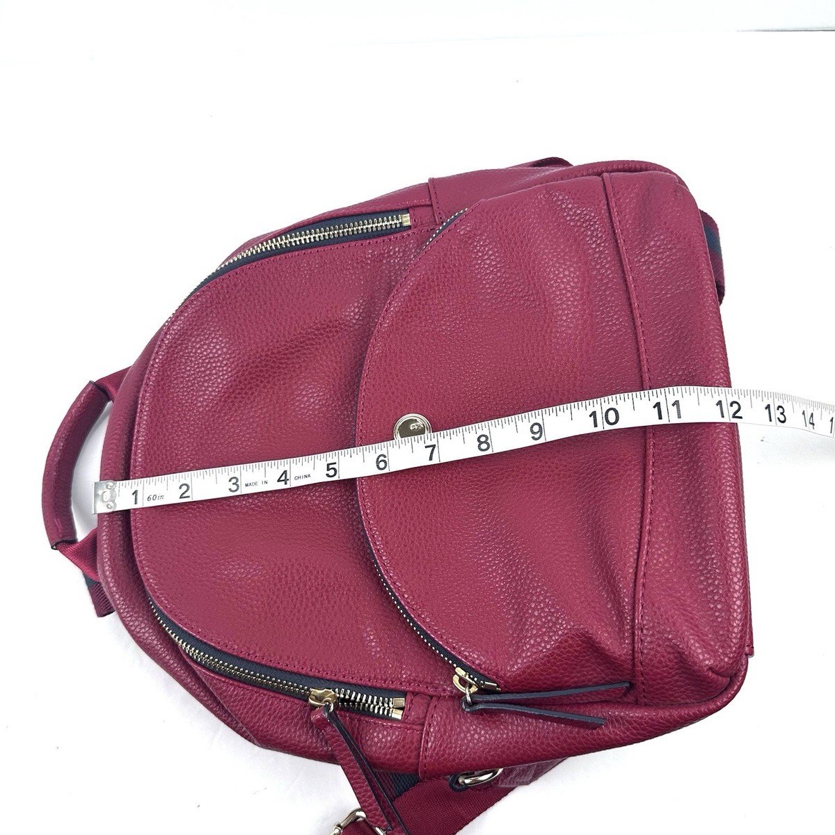 Nine West Red Faux Leather Mini Backpack with Bow Accent Nine West Backpack Dark Red Faux Leather Rucksack Handbag  main image 2