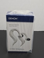 Denon AH-C160W Premium Sound Wireless Bluetooth White Sport Headphones NEW