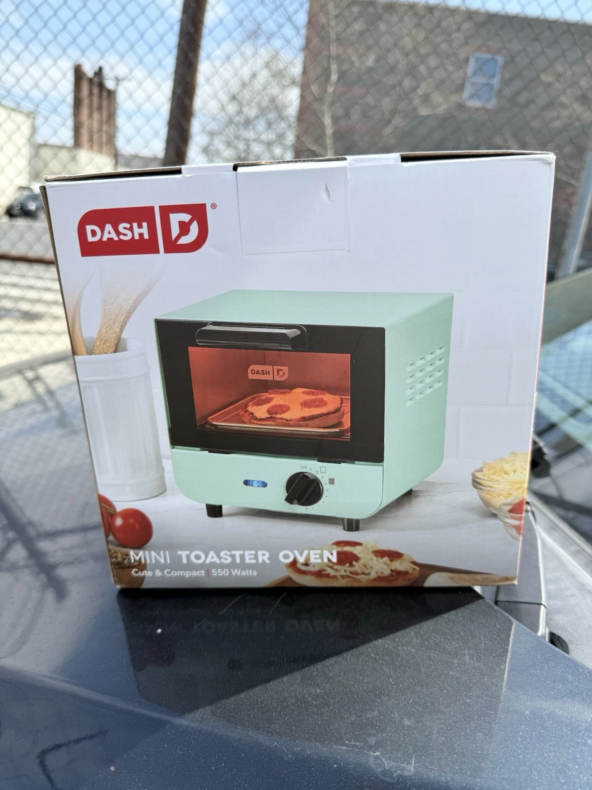 NEW Dash Mini Toaster Oven Aqua 1 Slice Compact Countertop Toast Bagel Pizza