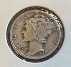 1942-D Mercury Dime VF – Winged Liberty – WWII Era – Denver – 90% Silver