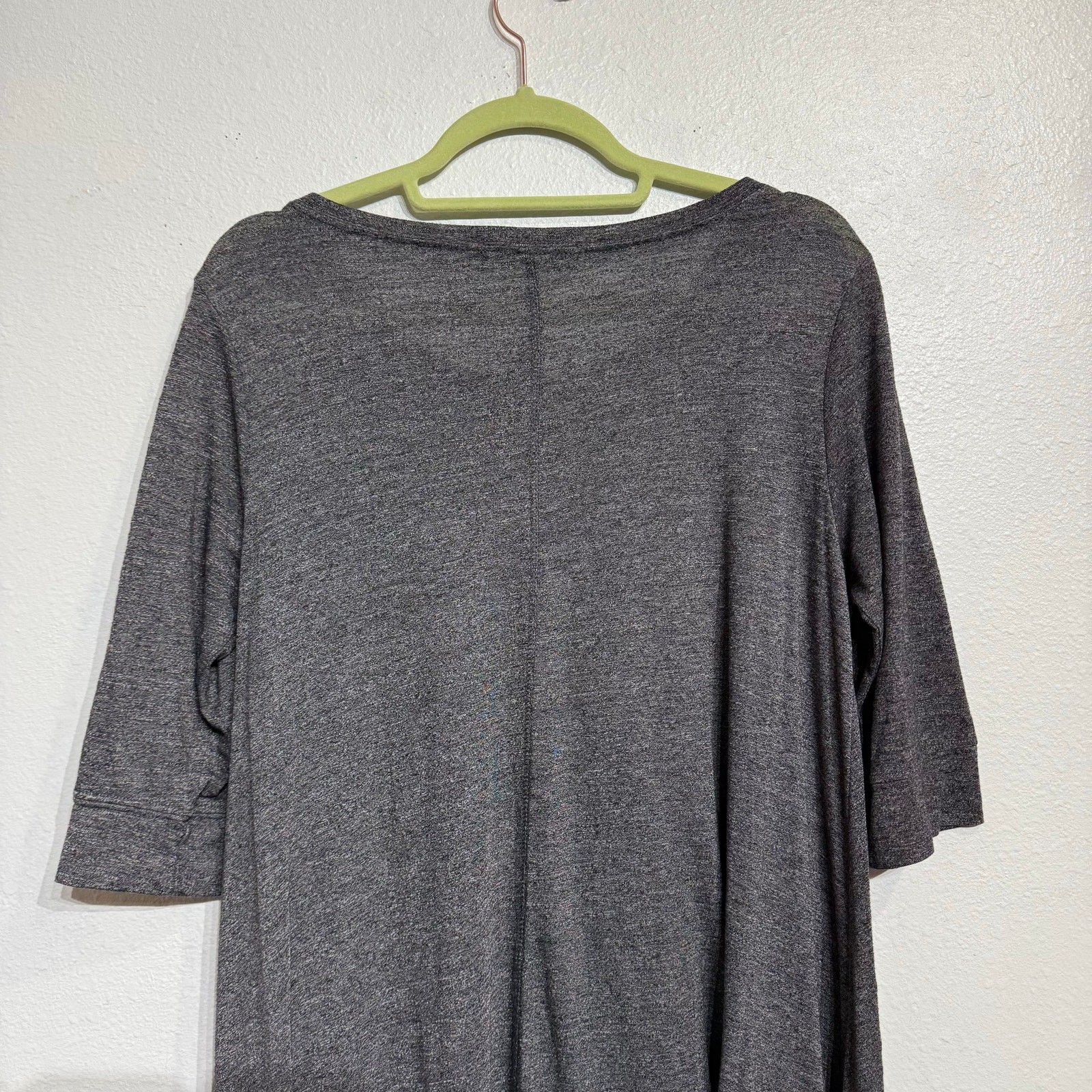 Urban Coco Heather Gray 3/4 Sleeve Hi-low Tunic Top Sz L image 8