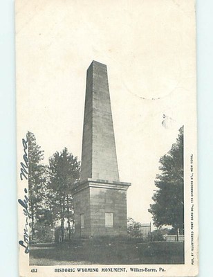 Pre-1907 MONUMENT SCENE Wilkes-Barre Pennsylvania PA m/01 AE8166