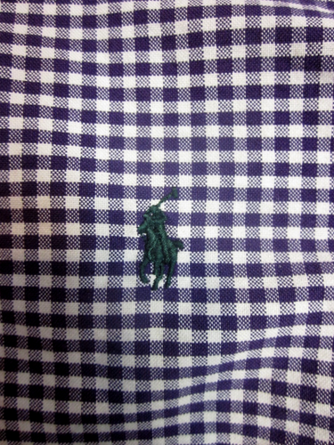 Polo Ralph Lauren, Long Sleeve, Purple & White Plaid Shirt, Men's XL Custom Fit - Bild 8 von 9